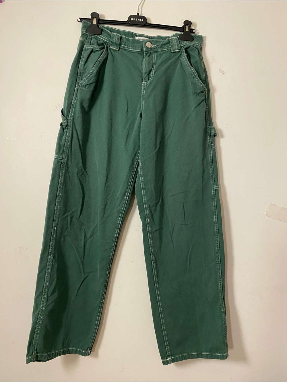 Garage Wide-Leg Jeans in Green